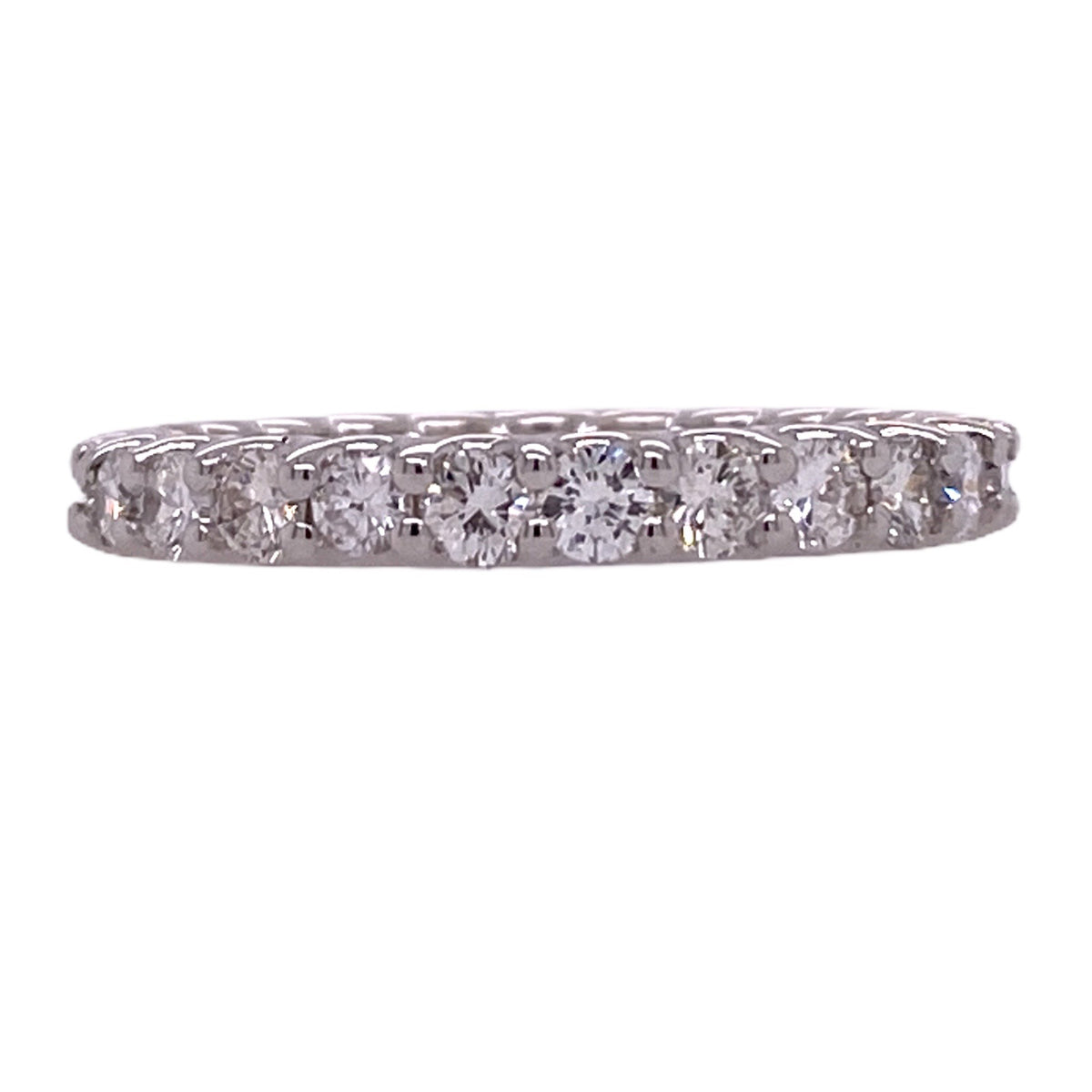 Diamond Eternity Wedding Band Ring 18 Karat White Gold Size 6.25