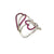 Diamond  Ruby 18 Karat White Gold Modern Open Heart Elongated Ring