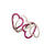 Diamond  Ruby 18 Karat White Gold Modern Open Heart Elongated Ring