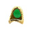 Contemporary Green Chrysophase 18 Karat Yellow Gold Ring Signed Gregory