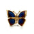 Blue Enamel 18 Karat Yellow Gold Vintage Butterfly Pin