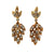 Diamond Textured Leaf 14 Karat Yellow Gold Dangle Earrings