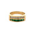 Diamond Emerald 18 Karat Yellow Gold Channel Set Band Ring