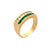 Diamond Emerald 18 Karat Yellow Gold Channel Set Band Ring