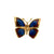 Blue Enamel 18 Karat Yellow Gold Vintage Butterfly Pin