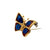 Blue Enamel 18 Karat Yellow Gold Vintage Butterfly Pin