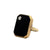 Onyx Diamond 14 Karat Yellow Gold Rectangular Vintage Ring