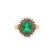 Oval Emerald Diamond 14 Karat Yellow Gold Cocktail Ring