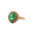 Oval Emerald Diamond 14 Karat Yellow Gold Cocktail Ring