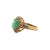 Oval Emerald Diamond 14 Karat Yellow Gold Cocktail Ring