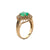 Oval Emerald Diamond 14 Karat Yellow Gold Cocktail Ring