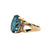 14.5 Carat Oval Blue Topaz Diamond 14 Karat Yellow Gold Vintage Cocktail Ring