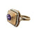 1950's  Amethyst Seed Pearl 14 Karat Yellow Gold Rectangular Cocktail Ring