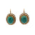 Cabochon Turquoise Pearl 14 Karat Yellow Gold Vintage Dangle Earrings