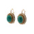 Cabochon Turquoise Pearl 14 Karat Yellow Gold Vintage Dangle Earrings