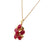 1960's Cabochon Ruby 14 Karat Yellow Gold Floral Pendant Necklace