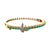 Turquoise 14 Karat Yellow Gold Hinged Bangle Bracelet Diamond Butterfly Accent