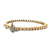 Pearl 14 Karat Yellow Gold Hinged Bangle With Diamond Butterfly Accent