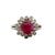 Cabochon Ruby Diamond 14 Karat White Gold Vintage Ring