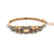 Diamond Opal 14 Karat Yellow Gold Oval Hinged Bangle Bracelet