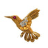 Cartier Paris Diamond Ruby 18 Karat Yellow Gold Hummingbird Brooch Pendant