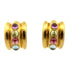 Textured 18 Karat Yellow Gold Multi-Color Gemstone Retractable Post Earrings