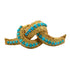 Cartier Turquoise 18 Karat Yellow Textured Gold Vintage Knot Brooch