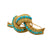 Cartier Turquoise 18 Karat Yellow Textured Gold Vintage Knot Brooch