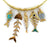 18K Yellow Gold Textured Collar Necklace Fish Charms Pendants Elana Hadjidakis