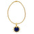 Lalaounis Sodalite Swan 22 Karat Yellow Gold Disc Pendant Necklace Modern