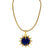 Lalaounis Sodalite Swan 22 Karat Yellow Gold Disc Pendant Necklace Modern