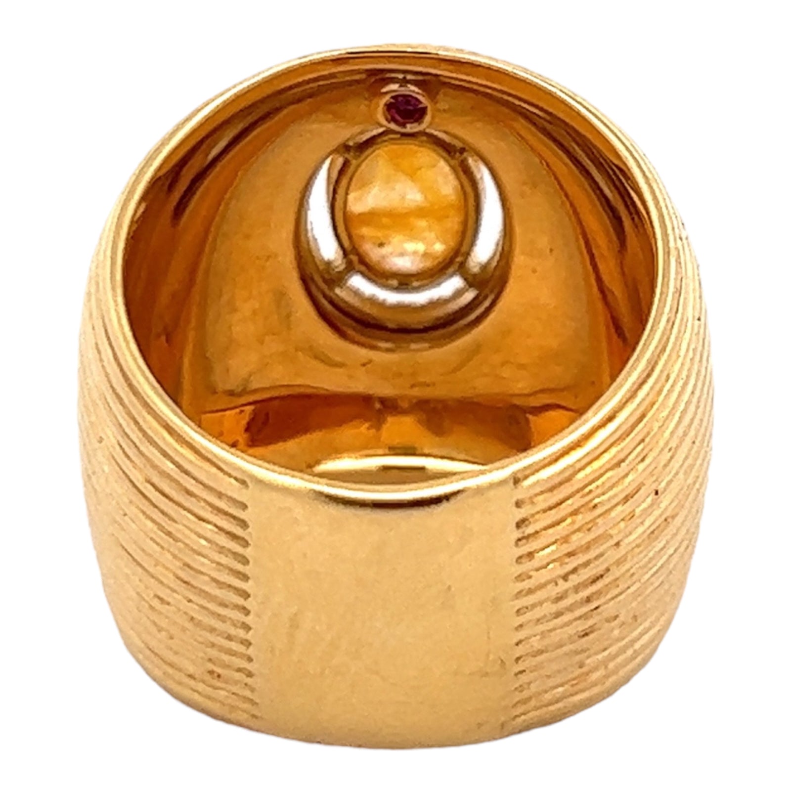 Diamond 18KYG Ribbed Vintage Cigar Band Ring – Bardys Estate