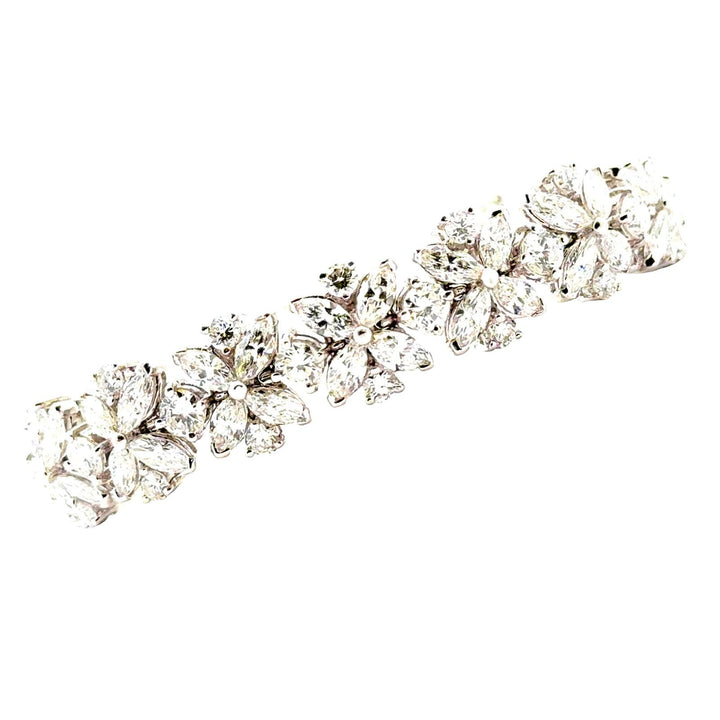 20 CTW Round Brilliant & Marquise Diamond Platinum Estate Bracelet