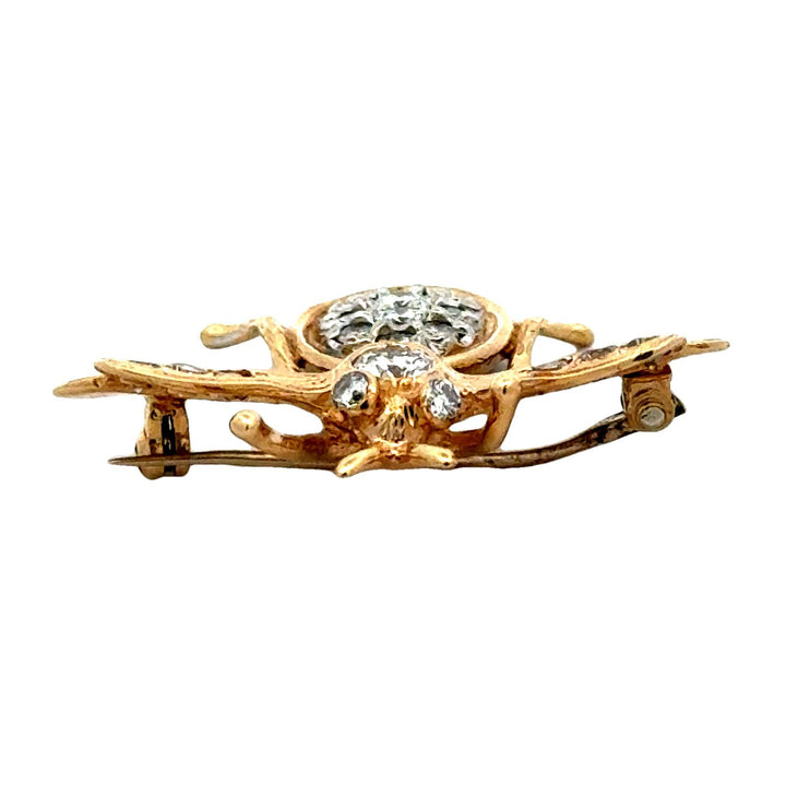 Diamond 14 Karat Yellow Gold Vintage Bee Brooch Pin