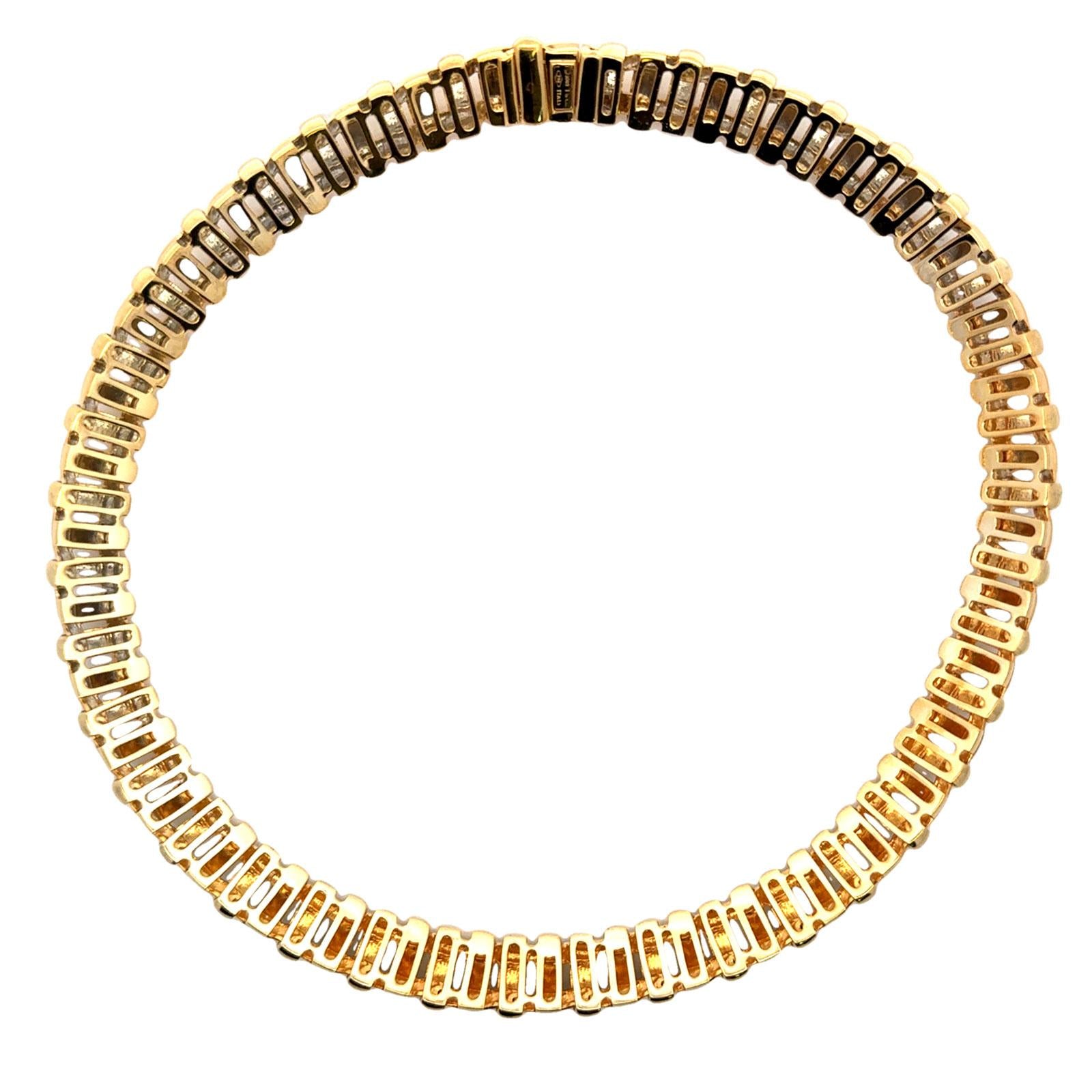 Tiffany & Company 18K Yello Gold Vannerie Basket Weave Collar Necklace circa2002