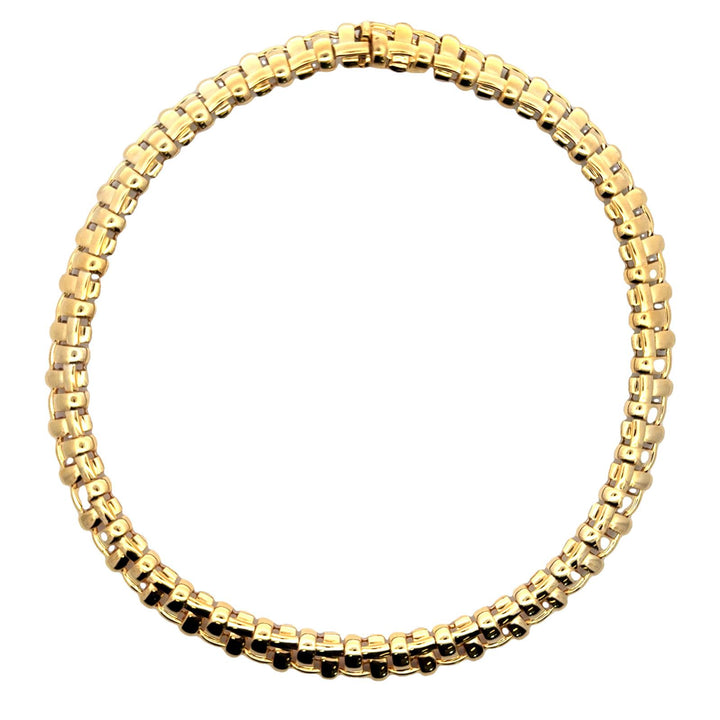 Tiffany & Company 18K Yello Gold Vannerie Basket Weave Collar Necklace circa2002