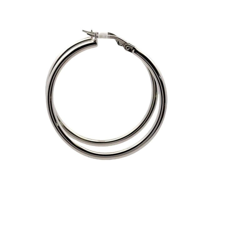 Roberto Coin Modern 18 karat White Gold Medium Hoop Earrings