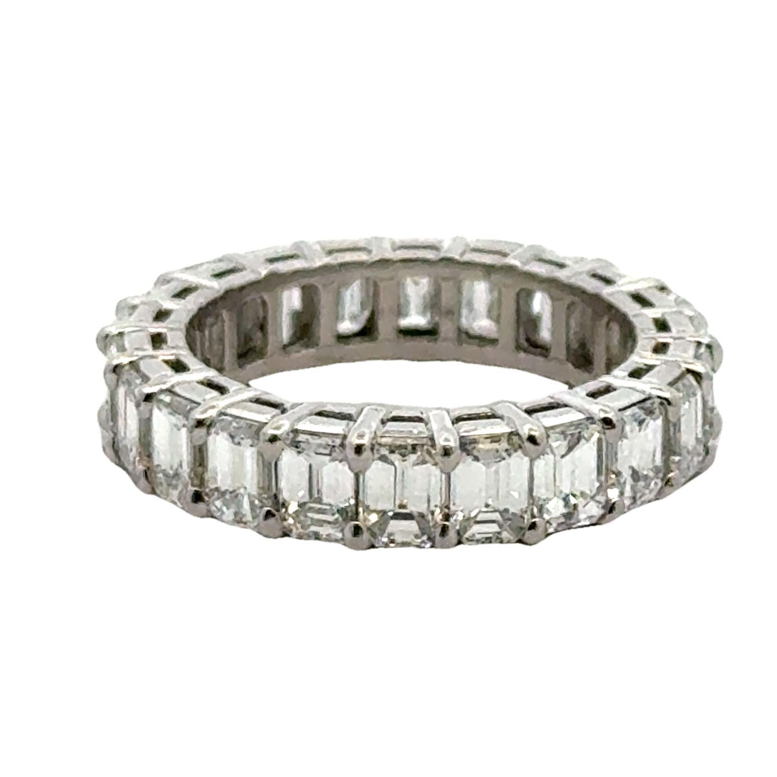 5.00 CTW Emerald Cut Diamond Platinum Eternity Wedding Band Ring