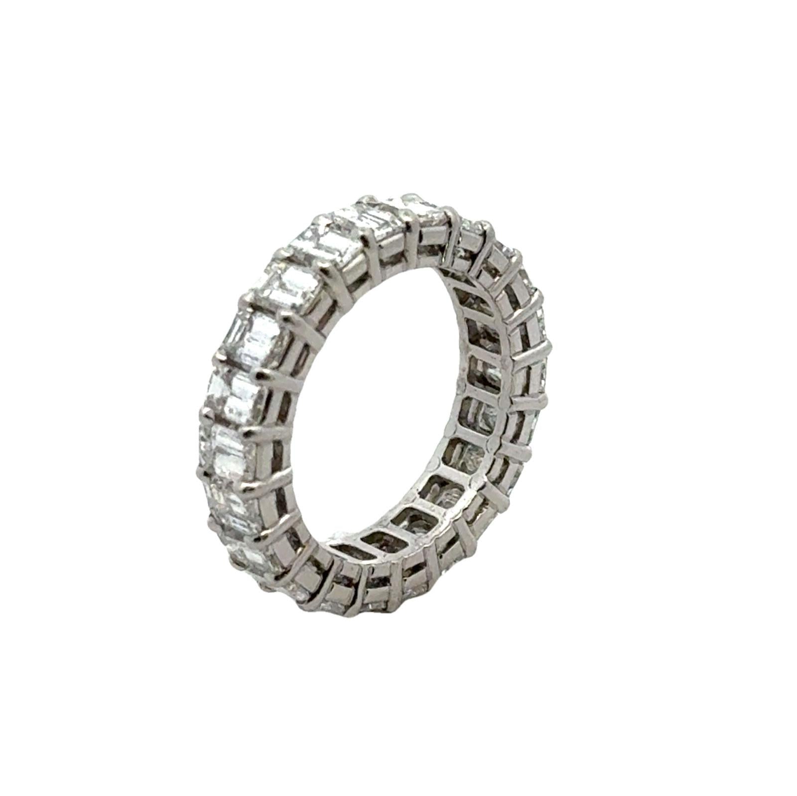 5.00 CTW Emerald Cut Diamond Platinum Eternity Wedding Band Ring