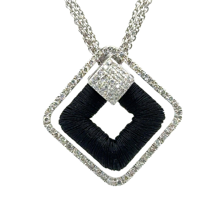 Yvel Ethiopia Diamond 18 Karat White & Black Gold Pendant Necklace