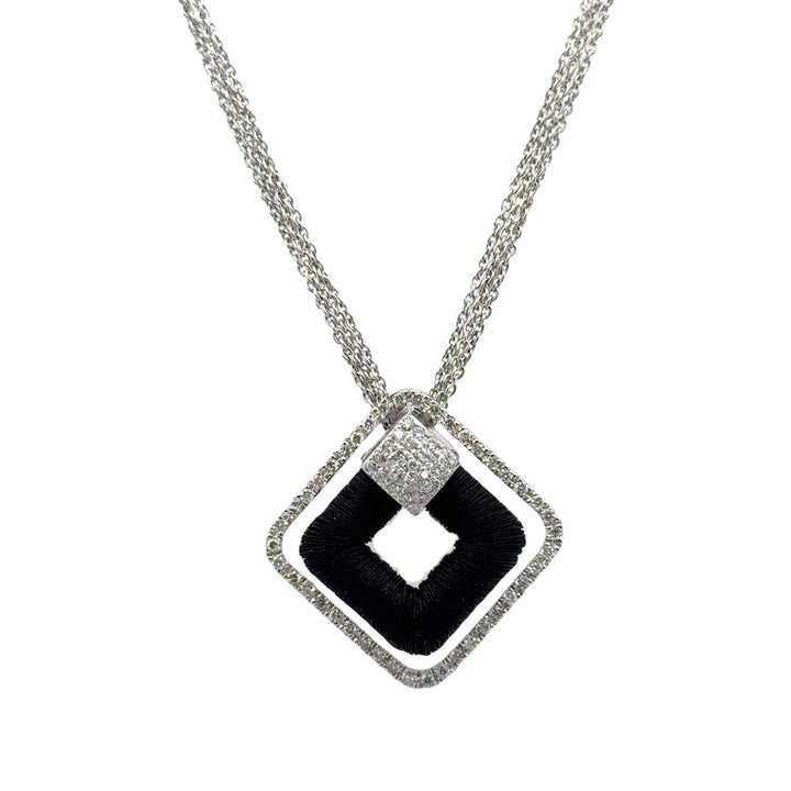 Yvel Ethiopia Diamond 18 Karat White & Black Gold Pendant Necklace