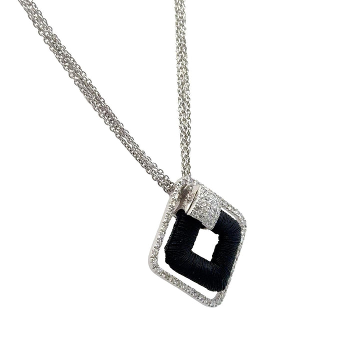 Yvel Ethiopia Diamond 18 Karat White & Black Gold Pendant Necklace