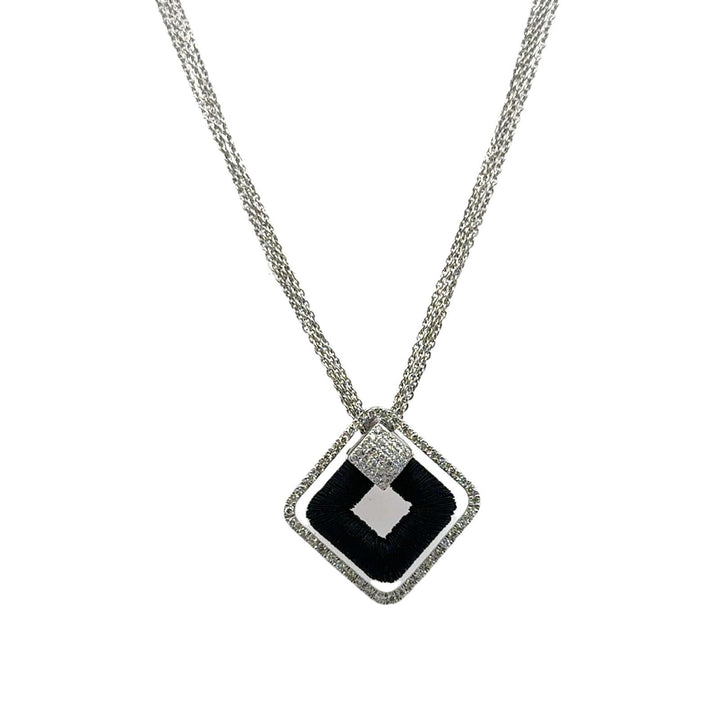 Yvel Ethiopia Diamond 18 Karat White & Black Gold Pendant Necklace