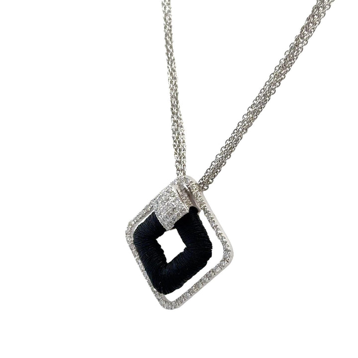 Yvel Ethiopia Diamond 18 Karat White & Black Gold Pendant Necklace