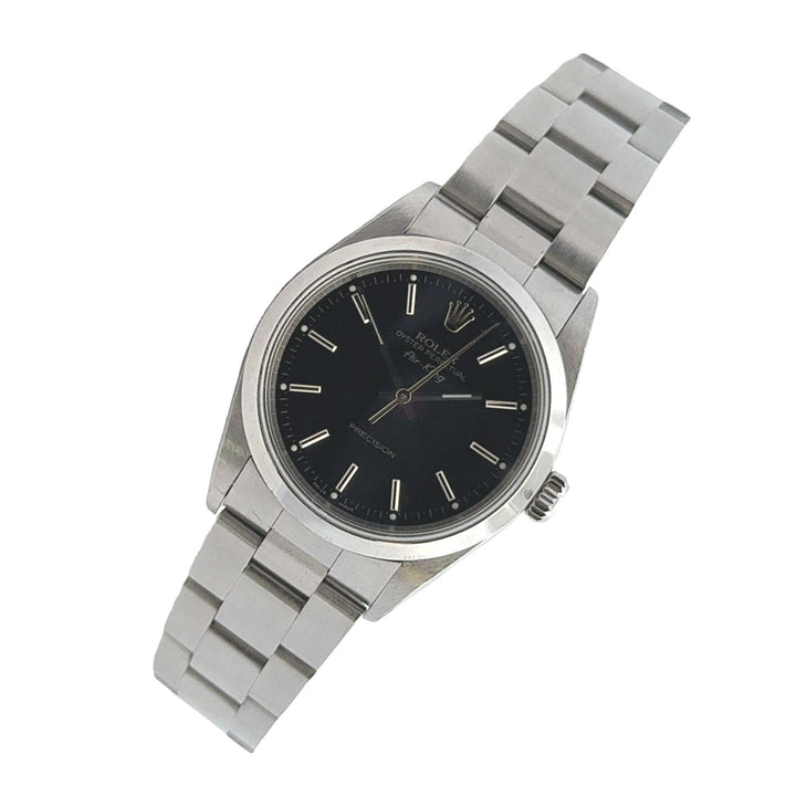 Rolex Airking Stainless Steel Black Dial 34mm Watch Circa 2003 Box