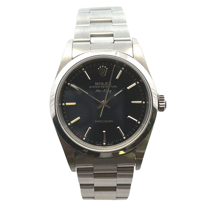 Rolex Airking Stainless Steel Black Dial 34mm Watch Circa 2003 Box