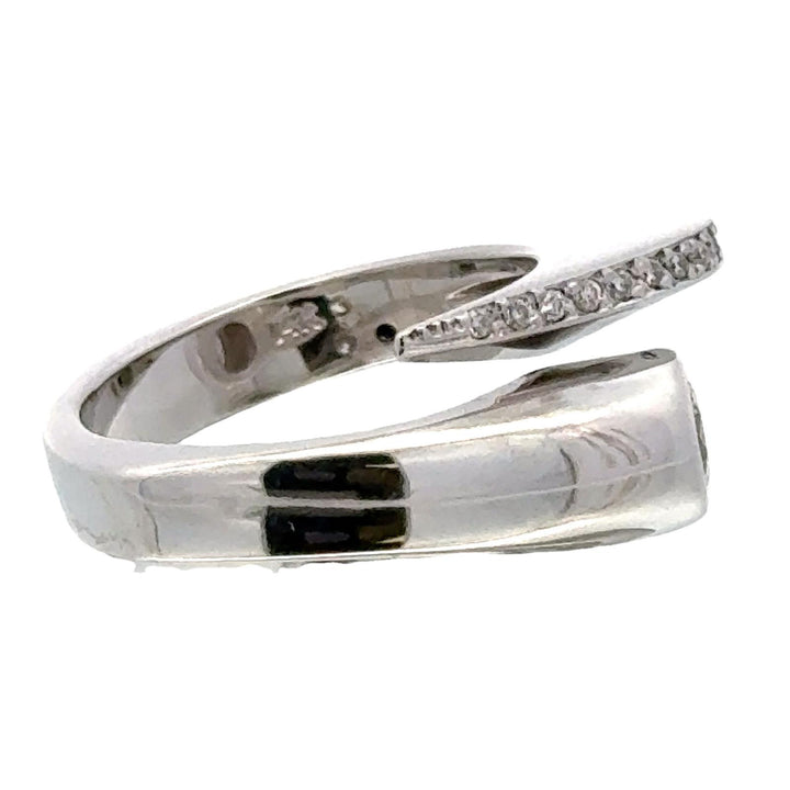 Modern Diamond Dome Crossover 14 Karat White Gold Ring