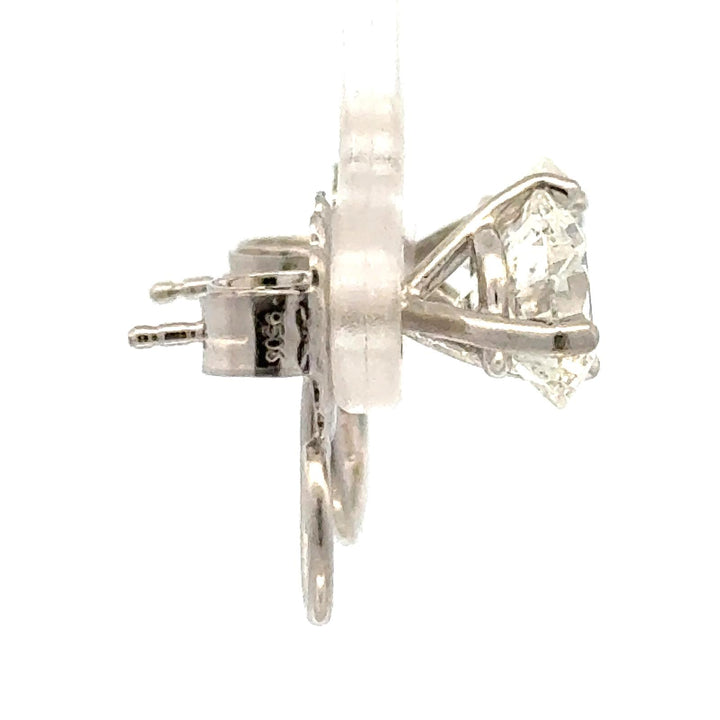 4.02 cttw Diamond Stud Platinum Three Prong Martini Mounting Earrings