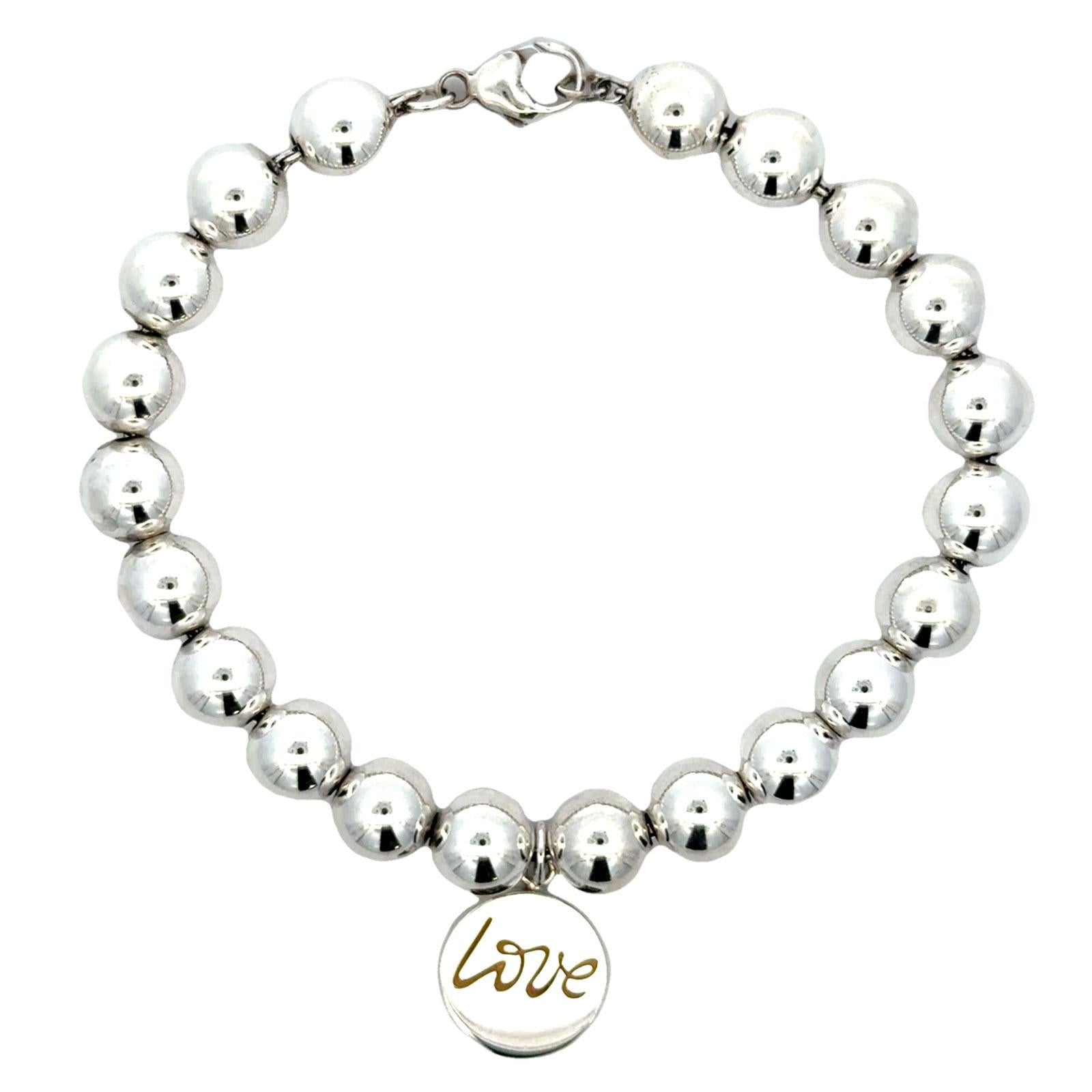 Tiffany & Company Paloma Picasso Grafffiti Love Sterling Silver Bead Bracelet