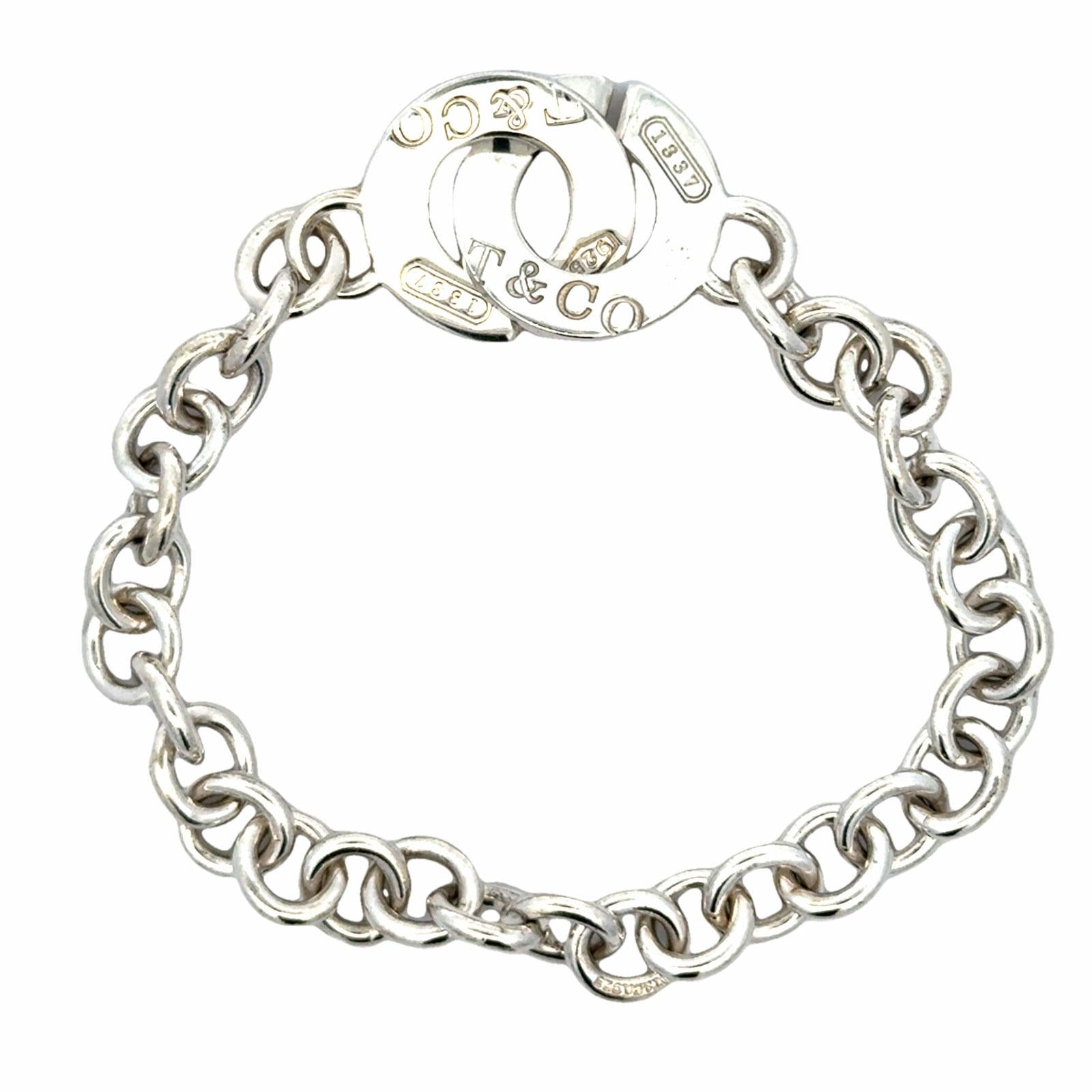 Tiffany & Co T&Co. 1837 Interlocking Circles Sterling Silver Bracelet